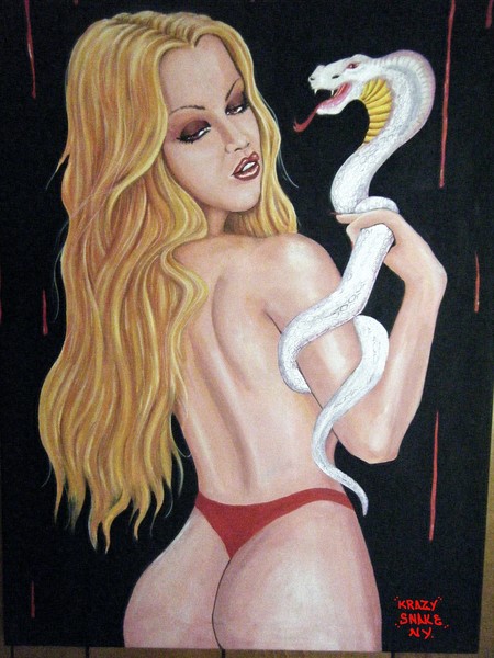 women and snake