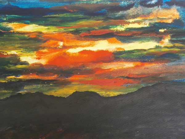 sunset over the landscape