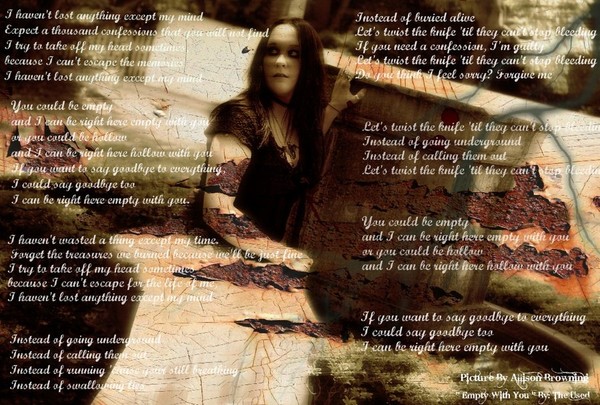Empty with me By: The Used