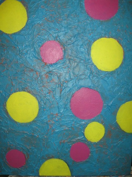 worn 12X18 acrylic, tissue paper on canvas