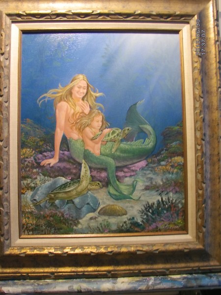 Ocean Beach Mother & Daughter Mermaids