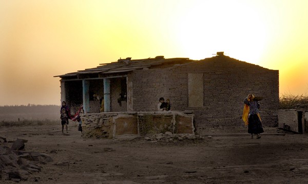 Rural Rajasthan at dusk. India