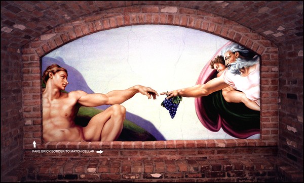 MICHELANGELO MURAL IN WINE CELLAR