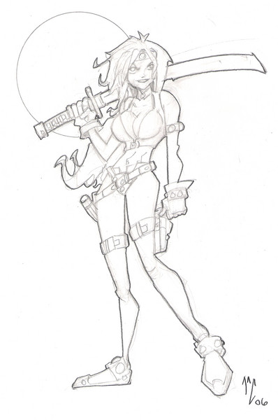 Red Monika commission