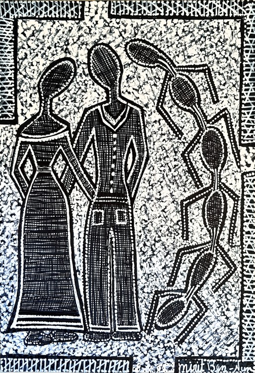 couples paintings israel modern art mirit ben nun