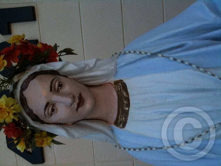Mary statue repainted