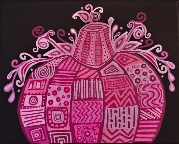 Pink patchwork pumpkin