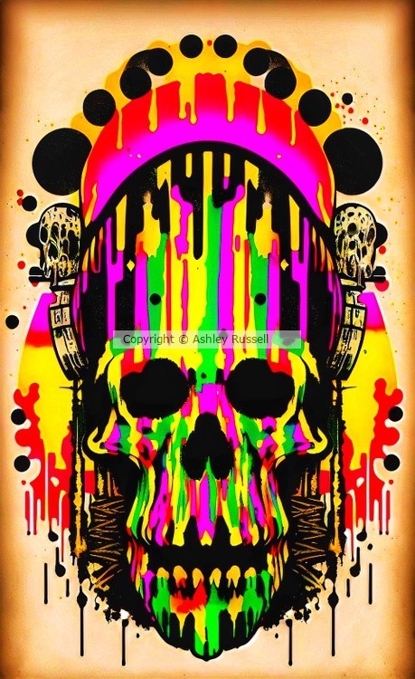 Graffiti Skull-Ink drip