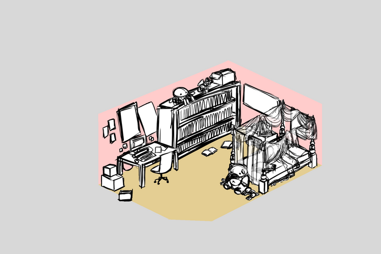 Room Sketch Mockup Design