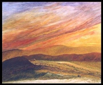 Sunset on the farm