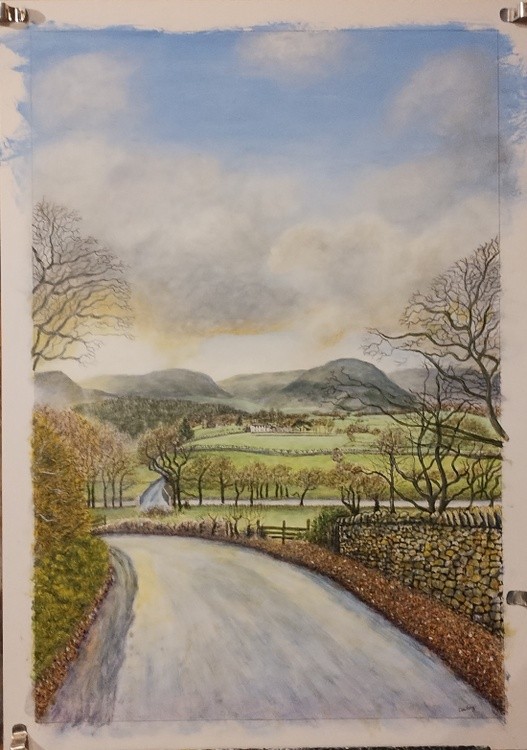 Looking down towards Crummock bridge from Scalehill