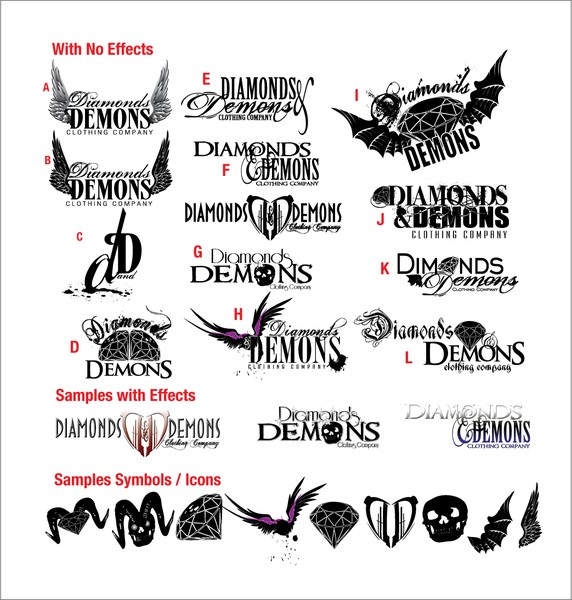 Diamonds & Demons Clothing  Logo Concepts