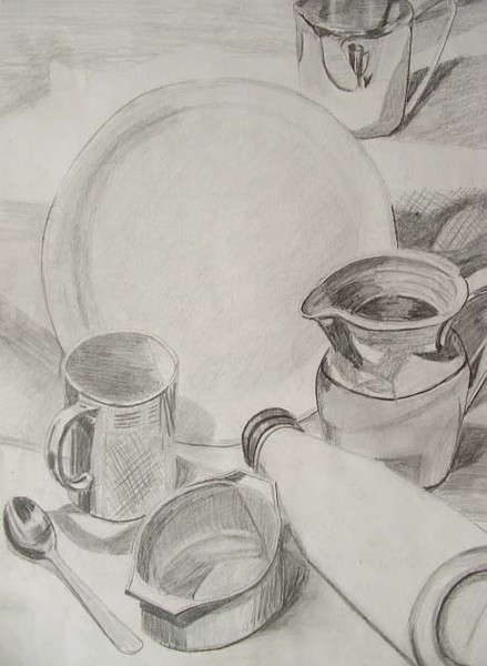 Pencil still-life - college