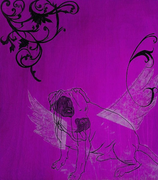 popeye dog, purple