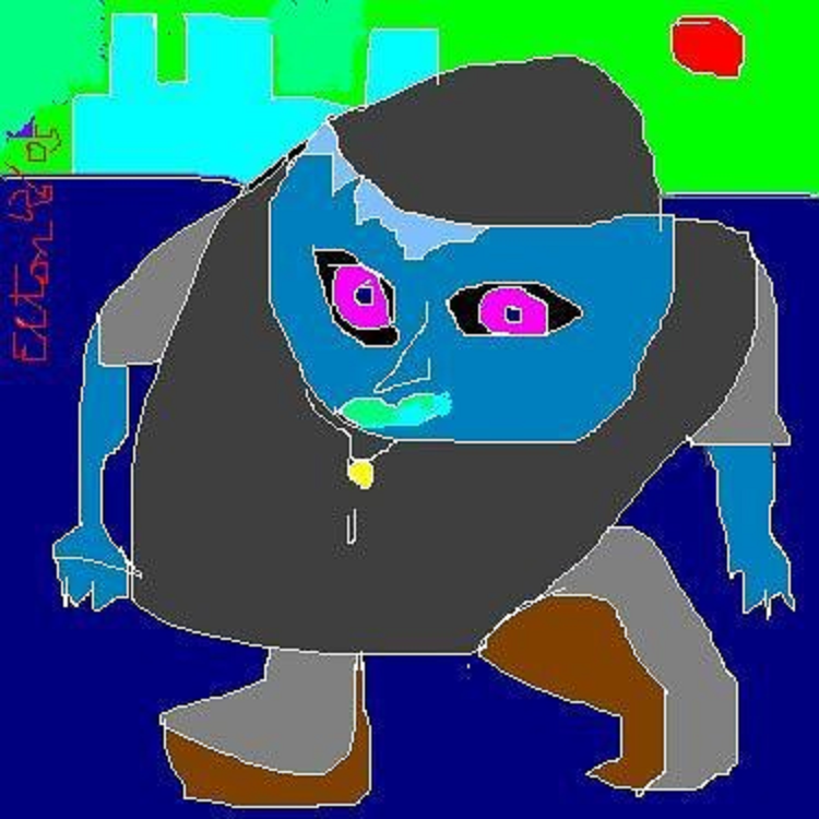 Quasimodo as a Mad Youth..digital art..(c) 2005 elton houck....