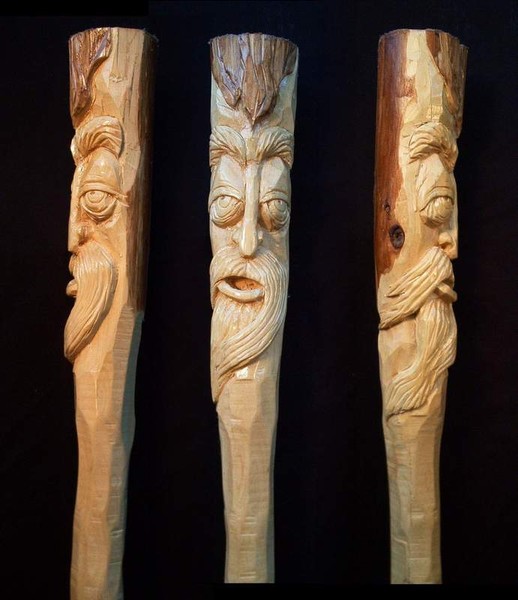 Wood Spirit Against the Wind Walking Stick