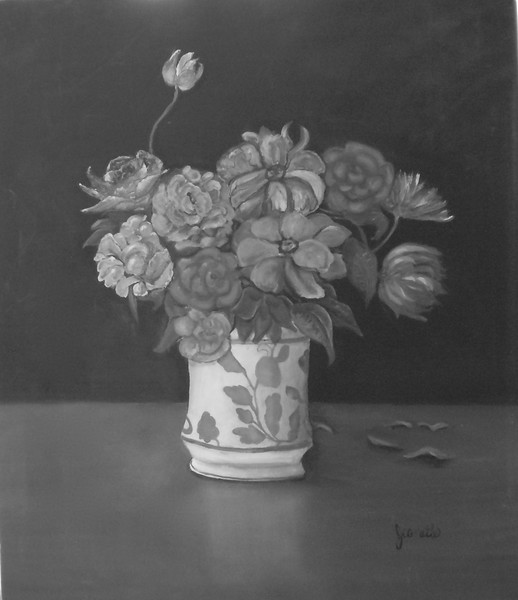 Vase Black and White