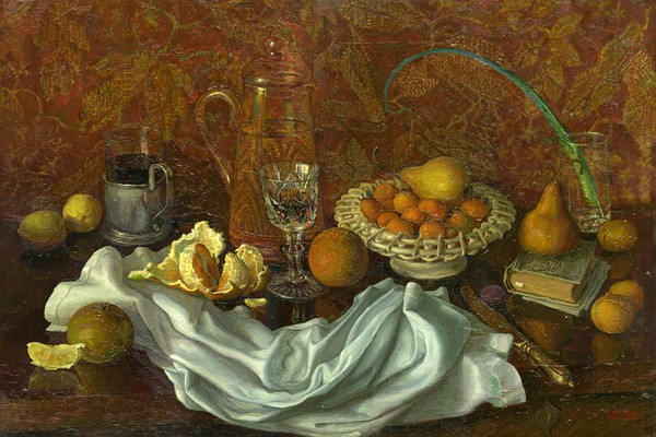 Still Life witch the feather of talking
