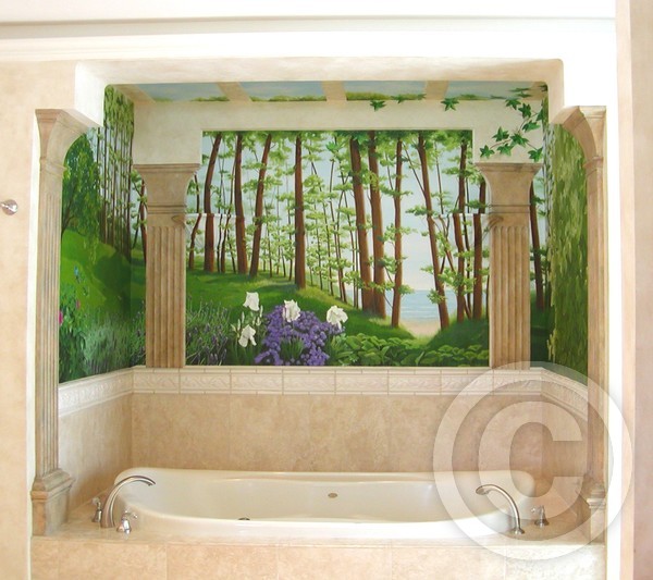 Master Bathroom Landscape Mural
