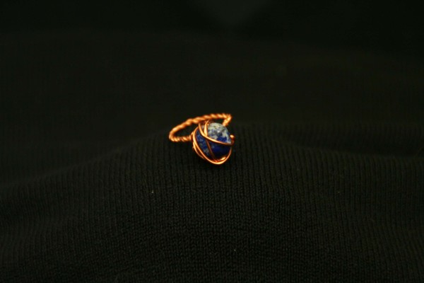 Sodalite and copper ring