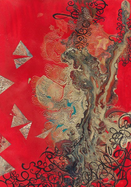 Gold Stain in Red