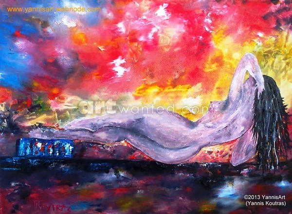 Oil & Acrylic on canvas ?.206 Size:36 X 26 cm