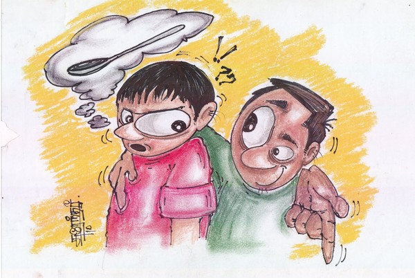 cartoon of friends