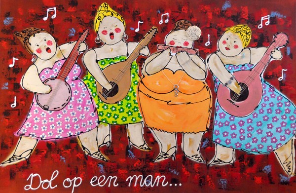 Dol op een man
