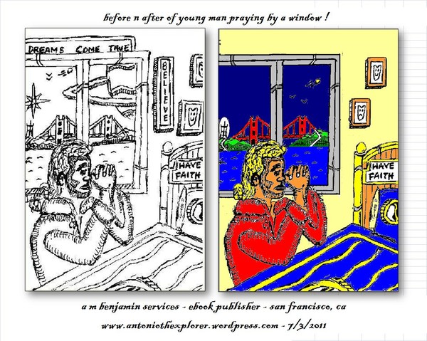before n after - young man praying