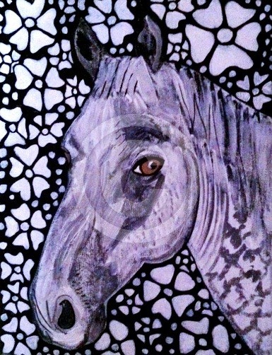 Horse in monochrome