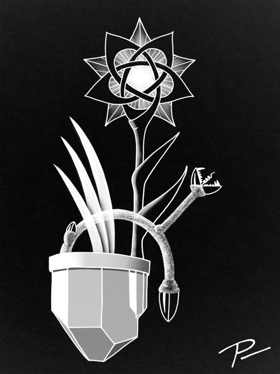 3 Plants in a Crystal