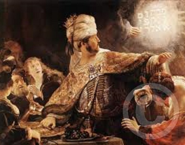 BELTHAZAR'S FEAST 6' X 4' by REMBRANDT by DON HALL