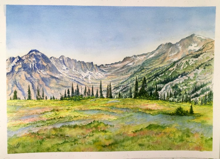 Mountain and Trees