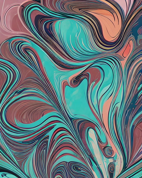 Pink and teal marble