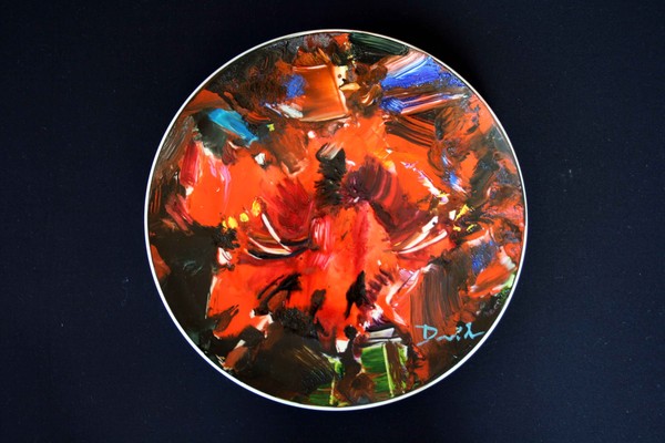 Amarilis  26 cm oil on ceramic