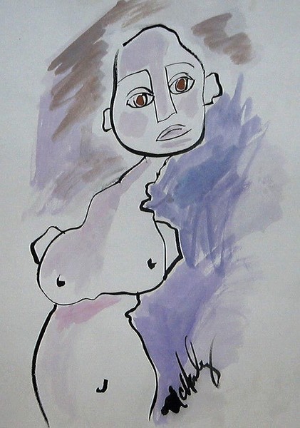 Self Portrait in Watercolor, SOLD
