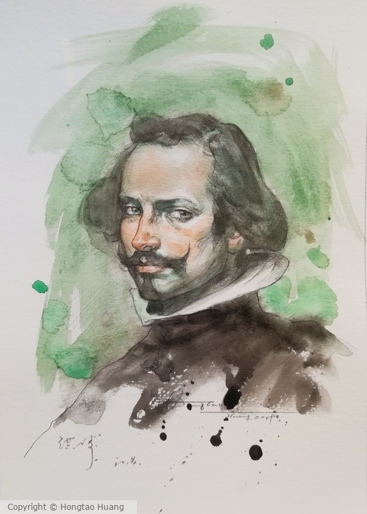Watercolor Portrait of Artist