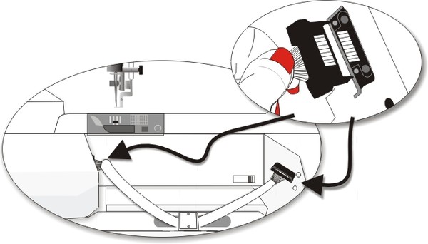 Sewing machine and custom table illustration
