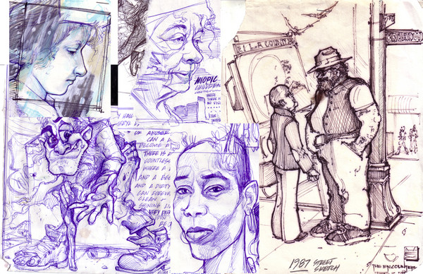 MY TEENAGE STREET SKETCHINGS - downtown LA & NY