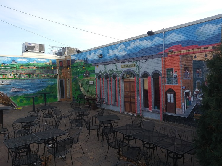 Mancini's patio mural