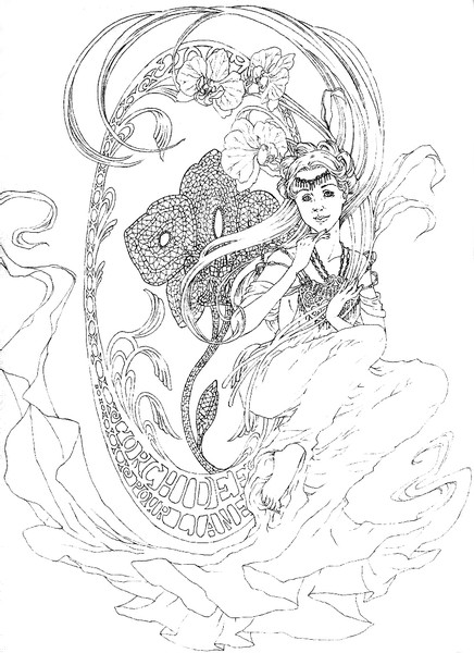 L'Orchidée - Lineart