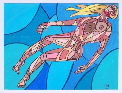 Nude Woman Reclining in Vulnerable Position