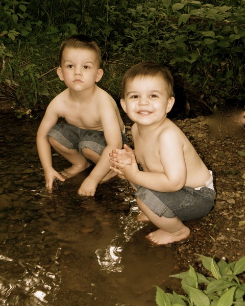 Summer days playing in the creek