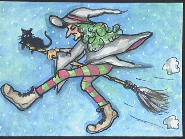 witch on broomstick