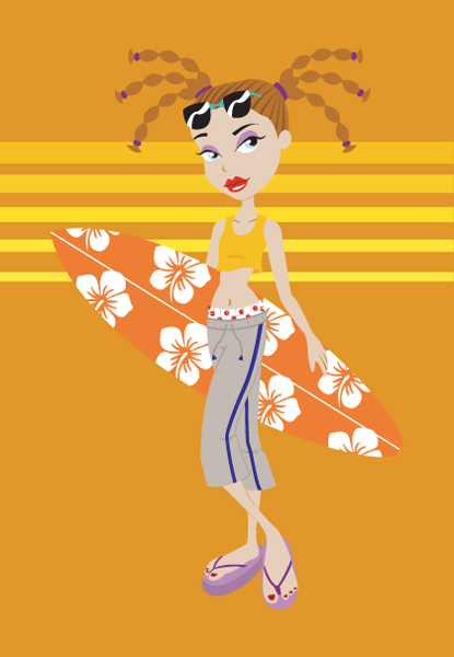 My Michelle Beach Girl Illustration