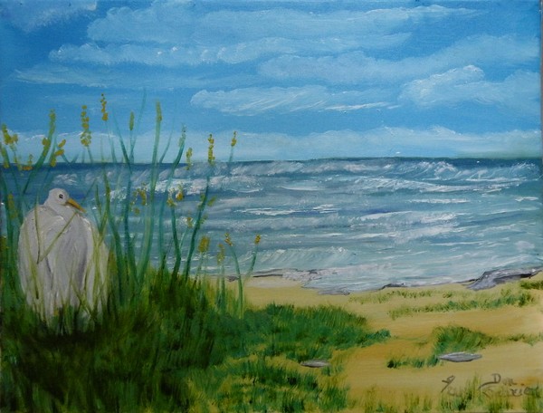 Egret Hiding on Dune