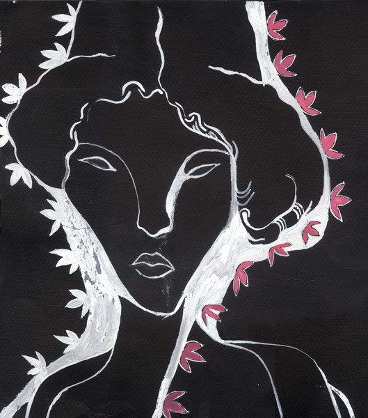 woman with flowers