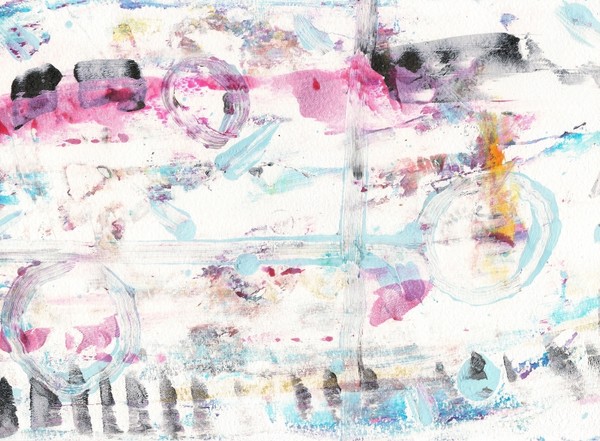 Original Abstract Monotype - Trinity - 8x11