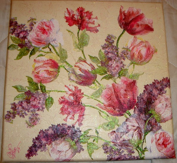 Tela com flores