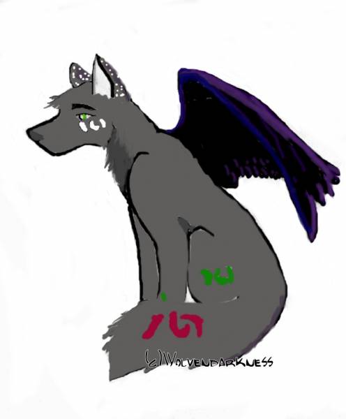 Winged wolf.